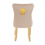 Luxury Chair French Velvet Lion King Light Brown Gold-5470235