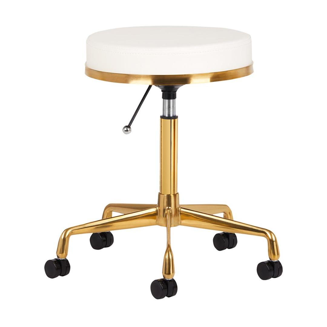 Nordic Style Luxury Gold Beauty Stool White - 0140258 STOOLS WITHOUT BACK