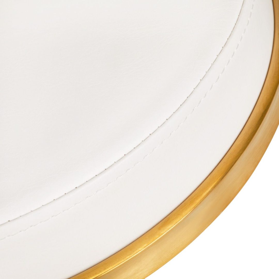 Nordic Style Luxury Gold Beauty Stool White - 0140258 STOOLS WITHOUT BACK