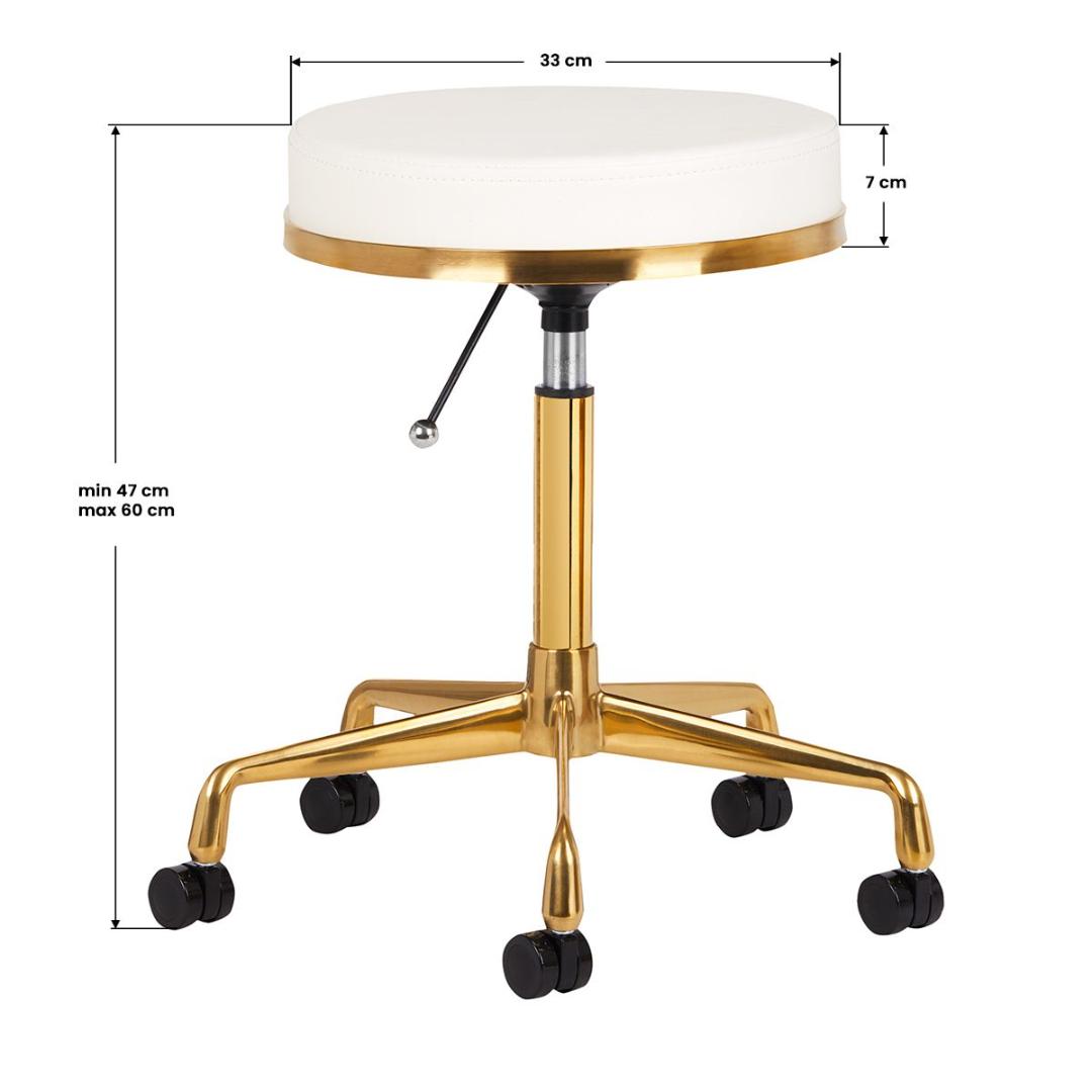 Nordic Style Luxury Gold Beauty Stool White - 0140258 STOOLS WITHOUT BACK