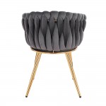 Luxury Beauty Chair Velvet Dark Gray Gold-5400372 