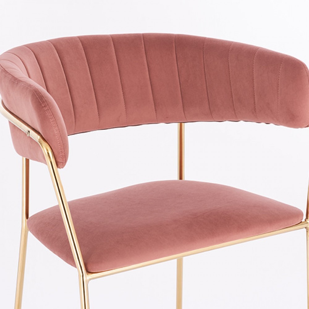  Nordic Style Luxury Beauty Chair Velvet Pink color - 5400243 NORDIC STYLE COLLECTION