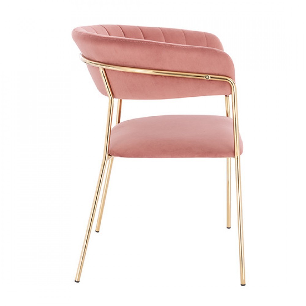  Nordic Style Luxury Beauty Chair Velvet Pink color - 5400243 NORDIC STYLE COLLECTION