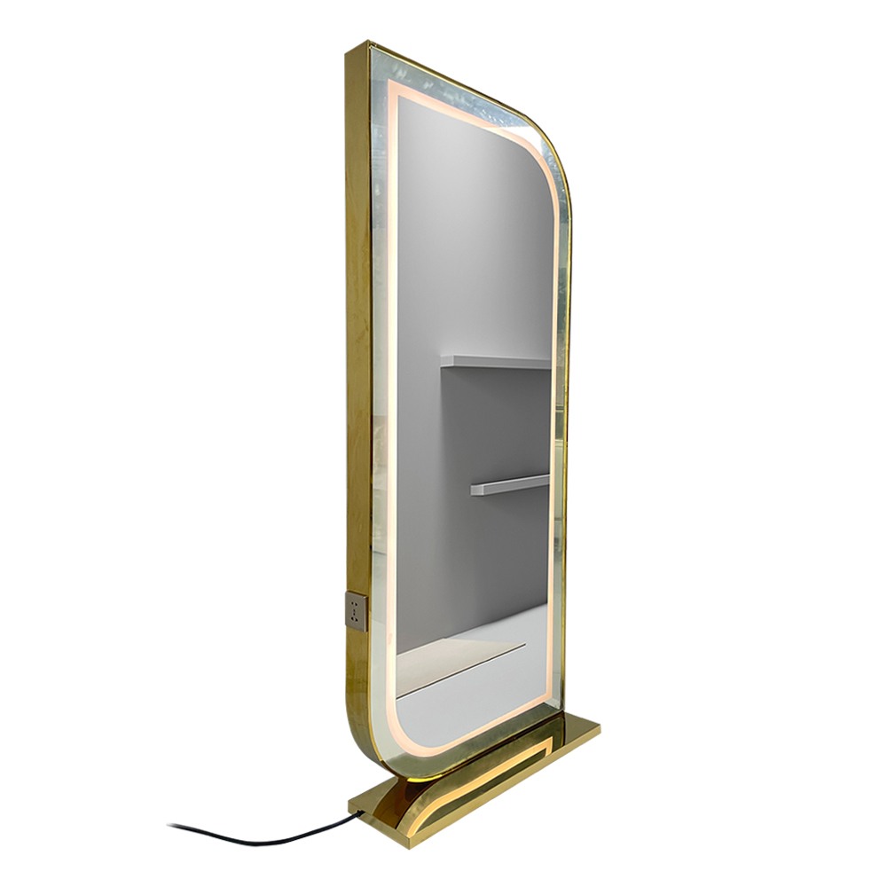 Privilege Full Length Salon Mirror Led Light Gold-6991204 WAITING-RECEPTION & HAIRDRESSING CONSOLE-MIRRORS