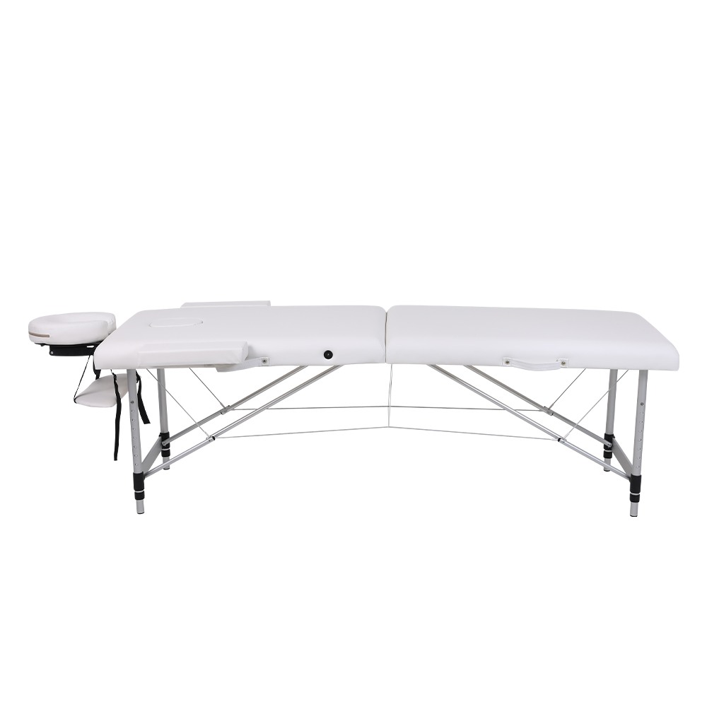 Folding Aluminum Massage Bed 2 Seat White- 9030105 STANDARD BEDS - PORTABLE BEDS