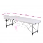 Folding Aluminum Massage Bed 2 Seat White- 9030105 STANDARD BEDS - PORTABLE BEDS