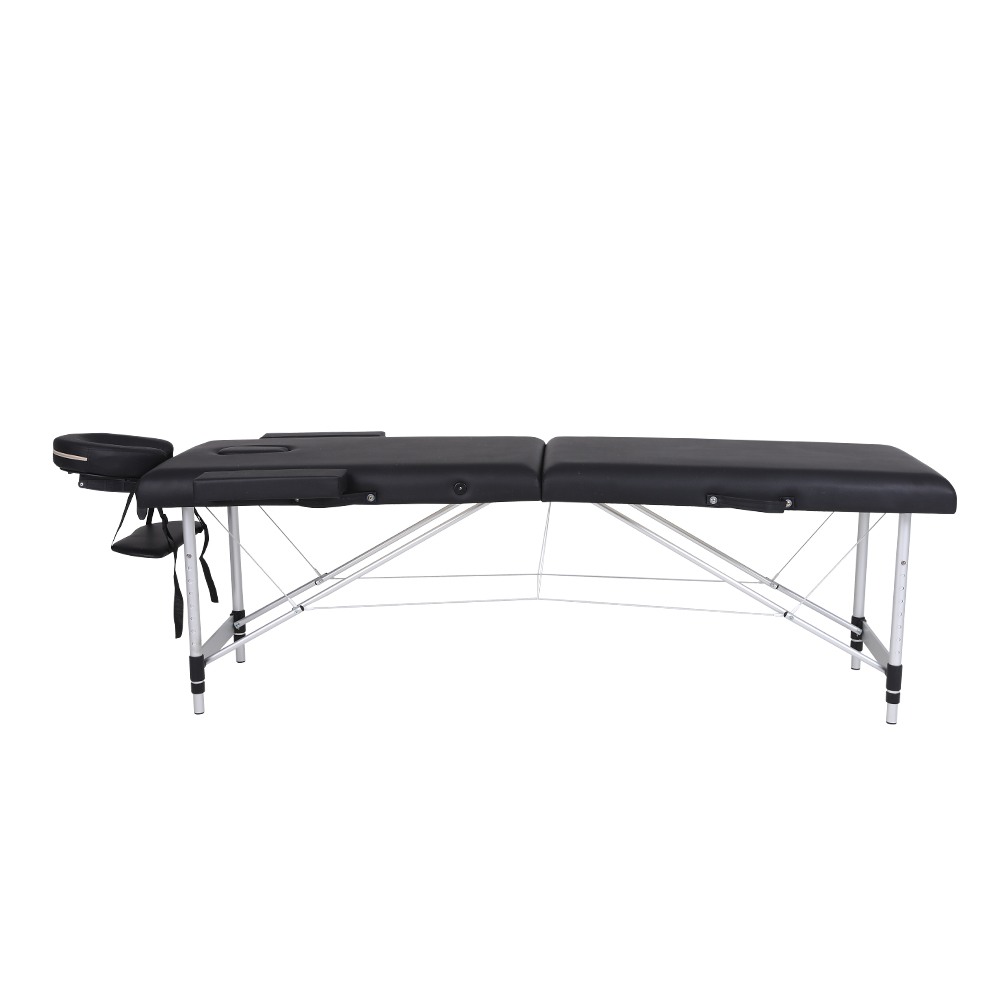 Folding Aluminum Massage Bed 2 Seat Black- 9030106 STANDARD BEDS - PORTABLE BEDS