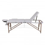 Folding Wooden Massage Bed Extra Large 3 Seat White- 9030117 MASSAGE AND AESTHETIC BEDS