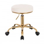 Professional hairdressing stool Large Seat White Gold- 5420172 STOOLS WITHOUT BACK