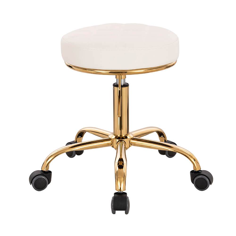 Professional hairdressing stool Large Seat White Gold- 5420172 STOOLS WITHOUT BACK