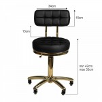 Professional manicure & cosmetic stool Comfort Black-Gold - 0131989 MANICURE CHAIRS - STOOLS