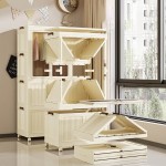 Vanity Storage Station Beige 65*42*179.5cm - 6930388 COSMETIC STORAGE BOXES