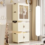 Vanity Storage Station Beige 65*42*145cm - 6930387 COSMETIC STORAGE BOXES