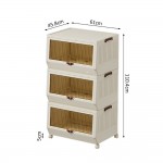 Vanity Storage Station 3 Layers Beige 61*45.8*110.4cm -6930354 COSMETIC STORAGE BOXES