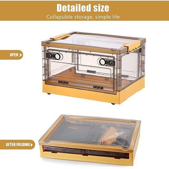 Side open folding storage box Yellow XL 68*47*38cm - 6930207