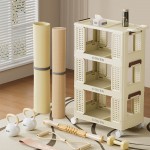 Vanity Storage Station 3 Layers Beige 51*25*75cm -6930362 COSMETIC STORAGE BOXES