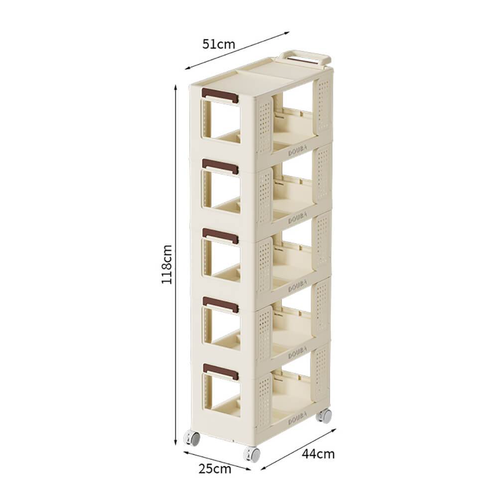 Vanity Storage Station 5 Layers 51*25*120cm Beige-6930364 COSMETIC STORAGE BOXES