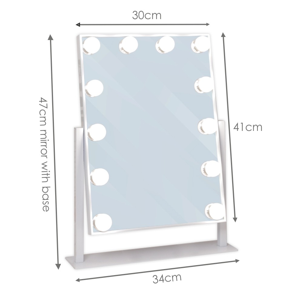 Led Hollywood Mirror with 12 Lamps 30x41cm-6900218