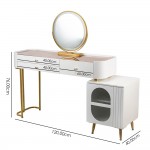 Тоалетка "Vanity" със стъклен плот и огледало - 6940122